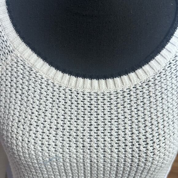 LOFT Ivory Open Knit Sweater – Bell Sleeves & Bow Tie Detail - Picture 7 of 9